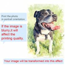 个性化水彩效果宠物及主人礼物 | 宠物纪念肖像 | 定制水彩狗狗肖像 | 定制狗狗肖像 | 定制狗狗油画，定制猫咪，定制猫咪肖像，定制肖像，定制全家福，定制情侣肖像，定制家庭成员肖像，定制朋友肖像，定制礼物（无框画布），提供横版和竖版 - 彩色 - 查看 11