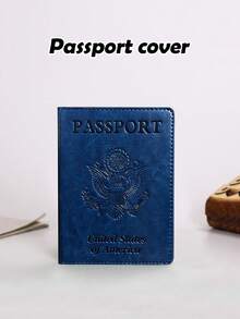 Women's Men's Passport Holder With Multiple Card Pockets And ID Slot, PU Leather Travel Wallet Cover For Family Vacations And Holiday Gifts - 深藍色 - 查看 2