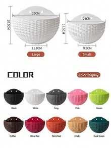 1 chậu trồng cây treo tường bằng nhựa hiện đại - Chậu treo hình bán nguyệt bằng mây, không cần khoan, thích hợp cho vườn trong nhà/ngoài trời, chậu trồng thủy canh. - Nhiều màu - Xem 10