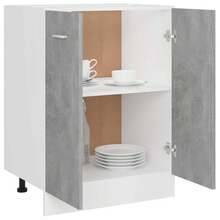vidaXL Meuble bas "Lyon" Gris béton 60 x 46 x 81,5 cm Bois d'ingénierie - Gris - Voir 4