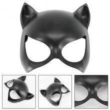 1个黑色性感猫脸面具，角色扮演面具，舞台面具，服装道具，猫咪服装，装扮，女装，猫咪面具，服装道具，角色扮演，装扮 - 黑色 - 查看 4