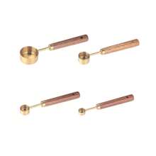 4/8pcs Measuring Cup & Spoon Set, Stainless Steel Measuring Cups And Spoons With Rosewood Handles, Suitable For Dry Goods And Liquid Ingredients, Baking Tools DIY, Seasoning Spoon, Powder Spoon, Coffee Spoon Kitchen Baking Tools - Multicolor - View 7