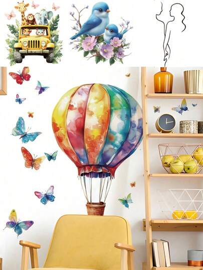 1pc Removable Wallpaper - Decorative Wall Sticker For Boys/Girls Room, Nursery, Bedroom, Living Room, Creative & Cute Wall Decor