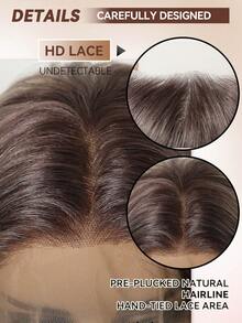 长款波浪铜棕色13x4高清蕾丝前假发 - 无胶高清蕾丝，预拔发际线，耐热合成纤维，适合日常及派对佩戴，16英寸 - 彩色 - 查看 7