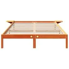 vidaXL Cadre de lit Brun cire 140 x 200 cm Pin massif - Braun - Übersicht 5