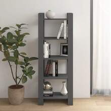 vidaXL Bibliothèque/Séparateur de pièce Gris 60x35x160 cm Bois massif - Gris - Voir 1