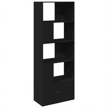 vidaXL Biblioteca preta 70x36x189 cm engenharia de madeira - Preto - Ver 2