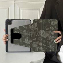 1 件装深绿色植物鸟类图案保护套 - 复古优雅风格爱好者和追求精致设计人士的理想之选，带笔槽的翻盖式平板电脑保护套，兼容 iPad 10.9/10.2/Air 第五代/Pro 11/10代/9.7/Air 2/iPad（第七代）/iPad（第八代）/iPad Air 4/5/iPad Pro 11 - 黑色 - 查看 6