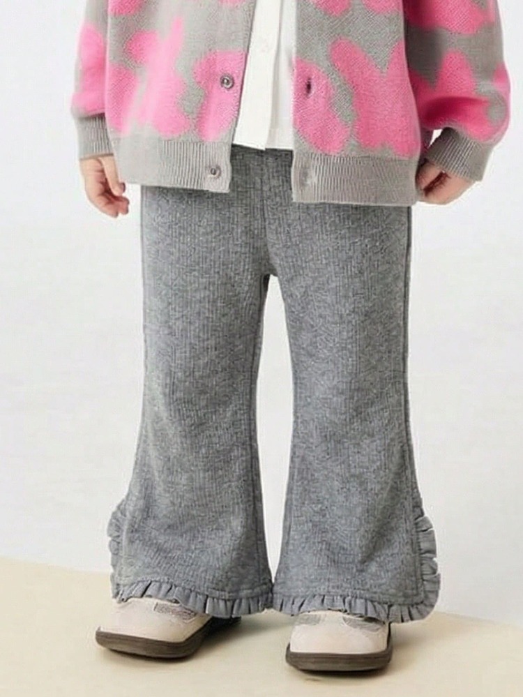 mini bala 女童弹力打底裤，柔软甜美舒适，喇叭裤型，2026春季系列 - 中花灰 - 查看 2