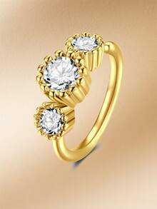 CIZME 1 pieza Anillo de nariz con forma de L chapado en oro de 18K, 20G, joyería de piercing de nariz con pendiente de circonita cúbica para fiesta de Ramadán - Dorado - Ver 5