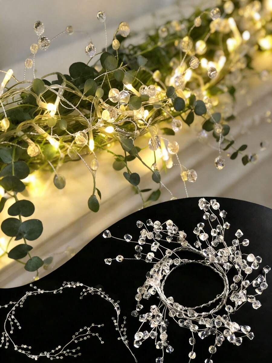 水晶钻石花环、树枝工艺品、DIY手工制品。是婚礼和家居装饰的理想节日装饰品，适用于求婚、订婚、婚礼、新娘送礼会、生日等场合。