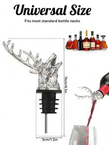 Aireador de Vino, Vertedor de Licor de Acero Inoxidable con Tapón de Botella, Estilo Retro, Vertedor de Vino Premium, Boquilla de Vertido de Botella - Cabeza de leopardo dorado - Ver 4