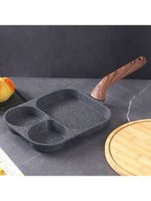 1pc 3-In-1 Non-Stick Breakfast Pan, Suitable For Frying Eggs, Burgers, Pancakes, Steaks, Essential For Modern Kitchen, Durable Cookware - Multicolor - View 9