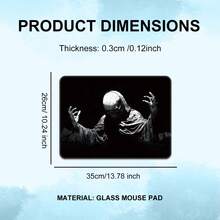Gothic Skull Glass Mouse Pad, Terrifying Skeleton Cloak Design, Rigid Gaming Mouse Pad, Suitable For PC, Smooth Operation, Dominate The Game, Durable, Special Glass Surface, Improve Precision And Speed - Multicolor - View 13