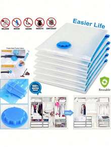 Travel Compression Bags With Air Pump, Waterproof Vacuum Travel Bags, Summer Vacuum Compression Bags, Home Storage Compression Bags, Large Capacity Vacuum Storage Bags, Transparent Compression Bags, Waterproof PVC Storage Bags, Portable Travel Vacuum Bags, Moth-Proof And Mildew-Proof Storage Bags, Suitable For Bedding And Clothes - Multicolor - View 8
