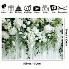 1pc Silver & Sky Blue Diamond Birthday Photography Backdrop, Sweet 18th Birthday Background Balloons Glitter, Any Age Women Birthday Party Decor Cake Table Banner - Multicolor - View 8