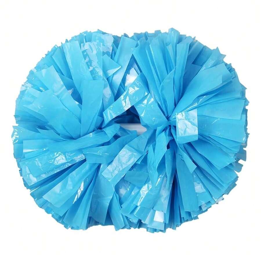 2PCS Plastic Cheerleading Pom Poms With Baton Handle Cheer Pomoms For  Adults Cheering Sports Team Spirit Party - 藍色的 - 查看 1