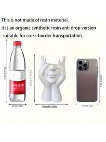 Cute Face Shaped Makeup Brush Holder, Plastic Material, 6.5*3.54in, Makeup Organizer, Pen Holder, Handmade Creative Human Body Art Makeup Brush Organizer And Art Supplies Pen Cup - Unique Creative Human Body Art Makeup Brush Holder And Statue Decor, ABS Anti-Drop Design, Home Decor/Makeup Brush Holder + Office Desk Pen Cup, Lightweight Suitable For Holiday Gifts, Gifts, Makeup Organizer, Makeup Brush Holder For Vanity - Multicolor - View 4