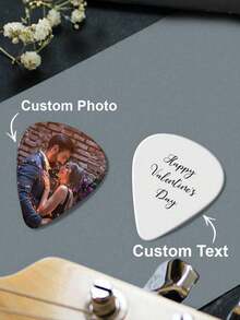 12片装定制照片吉他拨片，定制文字吉他拨片，个性化贝斯吉他配件，吉他拨片，音乐家礼物，吉他拨片礼品，母亲节礼物，父亲节礼物，情人节礼物，圣诞节礼物，个性化礼物，定制配件，男士礼物，定制商品，定制礼品，吉他配件，定制，吉他，吉他拨片，装饰品，玩具和游戏，2025万圣节配件，独特礼物