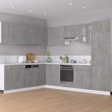 vidaXL Armoire d'angle suspendue "Lyon" Gris béton 57 x 57 x 60 cm Bois d'ingénierie - Gris - Voir 3