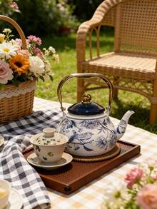 SummitPulse 1 ấm đun nước tráng men sứ xanh trắng kiểu Trung Quốc, thích hợp cho mọi mùa, tương thích với bếp lửa và bếp từ, đa chức năng dùng để đun nước, pha trà, cà phê, là món quà lý tưởng cho bạn bè và gia đình vào các dịp lễ và sinh nhật. - Xanh và Trắng - Xem 7