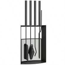 Fireplace Tool Set, 5-Piece Fireplace Accessories With Brush, Shovel, Poker, Tongs, And Stand, Metal, Black - one-size - View 1