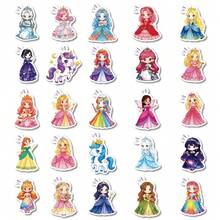 50pcs Cute Princess Dress Creative Stickers, Waterproof Decals For Water Bottles, Luggage, Tablets - Multicolor - View 3