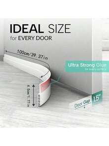 This Door Bottom Draft Stopper Is So Practical! Made Of High-Quality Materials, It Fits Various Door Gaps. Installation Is Simple And Quick. It Can Block Cold Air, Keep The Room Warm And Save Energy, As Well As Prevent Insects And Reduce Noise. It Can Be Used In Bedrooms And Homes, Easily Improving The Comfort Of Life - White - View 3