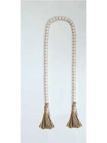 1pc Farmhouse Style Wooden Bead Garland, 30/39/45/52 Inches, With Tassels - Rustic Boho Wedding Decor, Bridal Shower & Party Essential, Centerpiece, Holiday Wreath (For Door/Halloween/Thanksgiving/Christmas), Home Decor Accent (Bedroom/Living Room/Garden Wall), Teacher's Day/Galentine's Day/Housewarming Gift - Multicolor - View 8