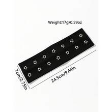 1pc Women Bandana  Fashion Punk Headband Gothic Star Pattern Soft Anti-Slip Elastic Hollow Beach/Holiday Headwear, Stretchy Yoga Sports Hair Accessory, Versatile For Daily Wear Fashion Hair Accessories Classic Hair Bands Fall Winter For Vacation Outfits Woman Elegant Scarf - 五芒星 - 查看 6