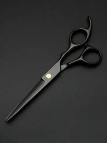 1pc/2pcs High Quality Haircutting Scissors Set, Stainless Steel Hair Cutting Shears, Bangs Trimmer, Home Hairdressing Tools - Black - View 9
