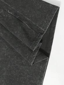 Men's Printed Pattern Washed T-Shirt - Casual Loose Summer T-Shirt With Star And Flame Design, Adult Brown 100% Pure Cotton Round Neck Shirt, Breathable T-Shirt | Avant-Garde Casual Wear | 100% Pure Cotton Printed T-Shirt - 黑色 - 查看 4