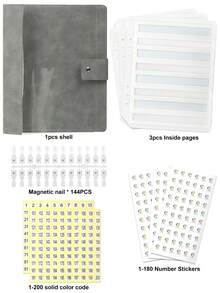 96/144 Colors Nail Polish Magnetic Removable Swatch Book, High-End Transparent PU Material Color Card Display Album - Multicolor - View 14