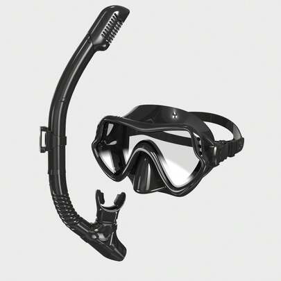 Ensemble de plongée en apnée pour adultes, kit de masque de snorkeling avec lunettes anti-buée en verre trempé à 180°, tuba de respiration à sec, convient aux hommes et aux femmes