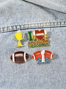 1 pezzo Spilla a forma di trofeo ispirata al calcio, accessorio di abbigliamento in lega con goccia d'olio, badge divertente, spilla, spilla da cappello, spilla per zaino, ciondolo per borsa, regalo perfetto di spilla per i migliori amici - Multicolore - Visualizzare 5