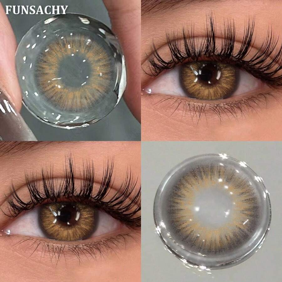 FUNSACHY Natural Soft Contact Lenses MANILA Series Brown/Gray 14.0mm Colored Contact Lenses