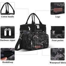 Black 15L Double Deck Leakproof Insulated Soft Cooler Bag Large Lunch Box For Men Women Work Beach Picnic Travel Camping - 黑色 - 查看 11