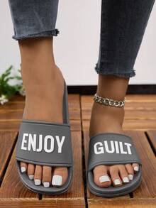 Dép lê thời trang mới, dép nhựa đế cao su đàn hồi cao dành cho nữ, thoải mái, mềm mại, đa năng, phù hợp cho việc đi lại, nhẹ, chống mài mòn, thích hợp cho nhà cửa, thư giãn và đi bộ với khả năng giảm sốc. - Xám - Xem 11