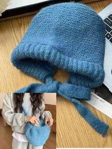 2-In-1 Women Balaclava Hat & Scarf, Warm Knitted Hat, Versatile For Winter - Multicolor - View 6