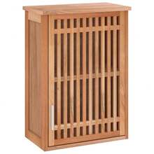 vidaXL Armário mural de salle de bain 42x23x60cm Bois maciço de noyer - Castanho - Ver 2