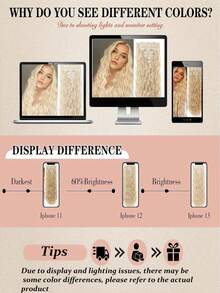 18-30 Inch Long Wavy Clip-In Hair Extensions, 7pcs/Set, Thickened Hair Pieces, Invisible Clip Design, Soft Synthetic Fiber, Black, For Women - Gold - View 10