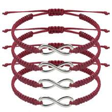 4pcs/Set Handmade Woven Infinity Symbol Figure 8 Bracelets, Unisex Couples & Best Friends Jewelry Gift - Bracelet - View 13