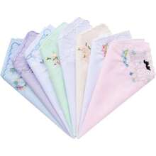 Womens Large Soft White Embroidered Handkerchiefs - 60s Cotton Square 16",39477075 - Màu xanh Cadet - Xem 6