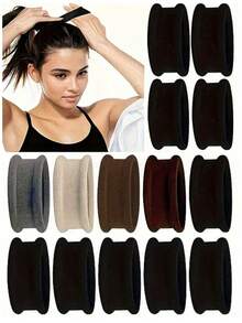 10/5/1pc High Elasticity Ultra-Wide Seamless Hair Band With A Sophisticated Look - A Hair Elastic That Won't Damage The Hair. Perfect For Girls Tying A High Ponytail. - Multicolor - View 1