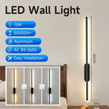 60厘米/80厘米LED壁灯，可调光，防雾，三色温，适用于客厅/卧室/走廊/展厅/阅览室/餐厅/酒吧/咖啡厅/餐厅/服装店/起居室/博物馆 - 長條壁燈 - 查看 12