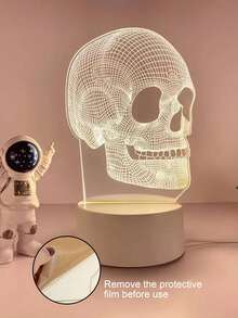 3D Skull LED Night Light - USB Powered, Suitable For Bedroom, Study, Gaming Party Decor, Gift - 夜燈 - 查看 11
