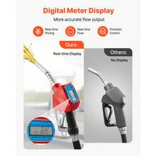 1 Inch Barb Digital Fuel Nozzle With Swivel Max Flow Rate 12.6 GPM Auto Shut Off Gas Pump Nozzle With 3/16 In (OD=20 Mm) Spout & Digital Display Used For Gasoline Kerosene Red - 1 Inch 12.6 GPM - View 3