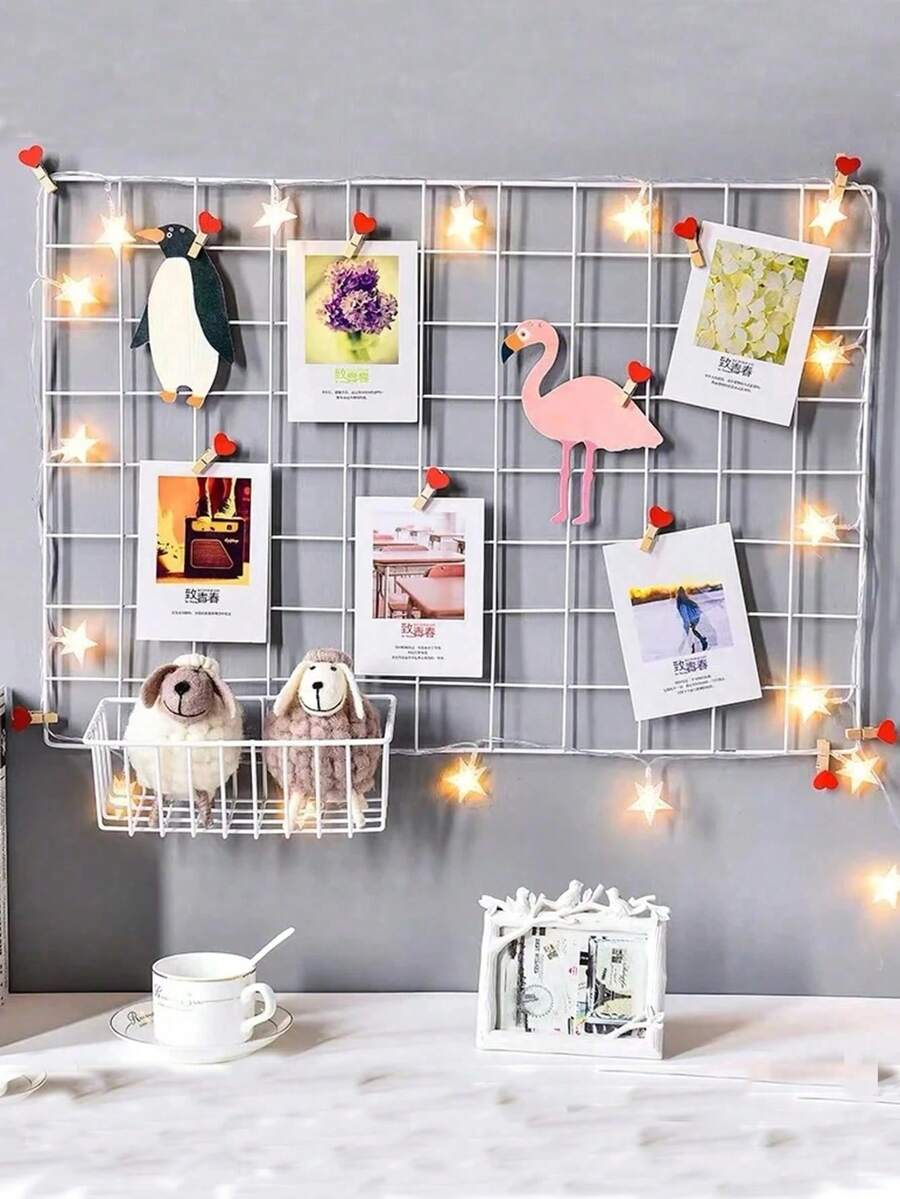 1 Khung trưng bày ảnh phong cách Bắc Âu | Trang trí nhà hiện đại bằng lưới thép, giá treo ảnh gắn tường, bảng ghép ảnh, tấm lưới kim loại gắn tường, khung ảnh tự lắp ráp, giá đựng nhiều ảnh gấp gọn (màu kẹp ngẫu nhiên). Đồ dùng phòng ngủ, trang trí nhà cửa, phụ kiện phòng ngủ, đồ trang trí phòng ngủ.