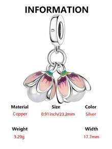 1 mặt dây chuyền hình hoa ly đính ngọc trai thời trang, quà tặng tự làm vòng tay/dây chuyền đa năng. - Nhiều màu - Xem 5