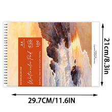 Artist Grade A4 /A5Watercolor Pad With Coastal Sunset Landscape Cover - 30 Sheets Acid-Free Thick Paper - Heavy-Duty Spiral Binding Art Book For Watercolor & Gouache Painting - Ideal For Artists, Students, Hobbyists (Top Art Gift Pick),Hardcover Binding